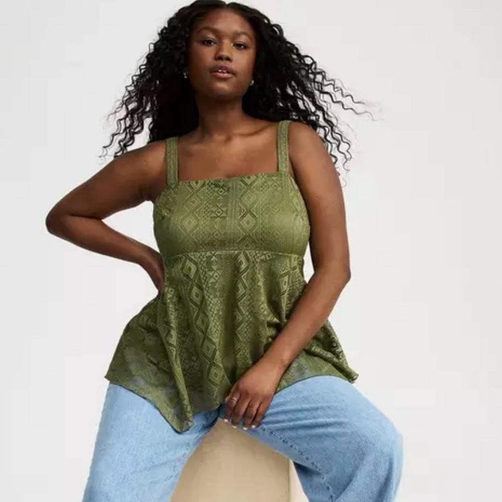 Torrid Olive Green Lace Camisole